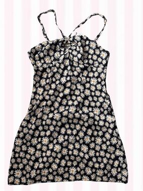 RSQ Black Daisy Print Sundress with White and Yellow Flowers